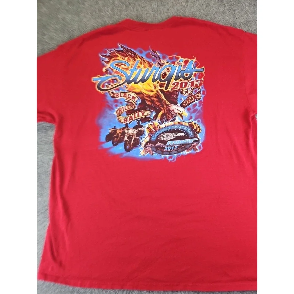 Sturgis 2013 black hills‎ rally Mens XL Red Tshirt No Stains Or Flaws 1420